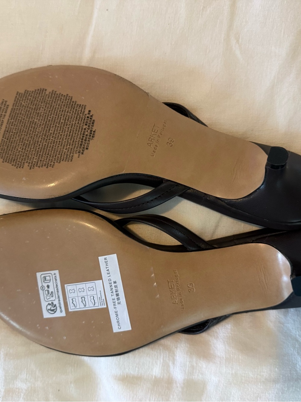 Arket Women's Dark Brown Leather Thong Sandals NIB - Picture 9 of 10